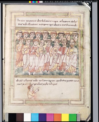 Group of Seventeen Men, from the Apocalypse de Valenciennes by German School