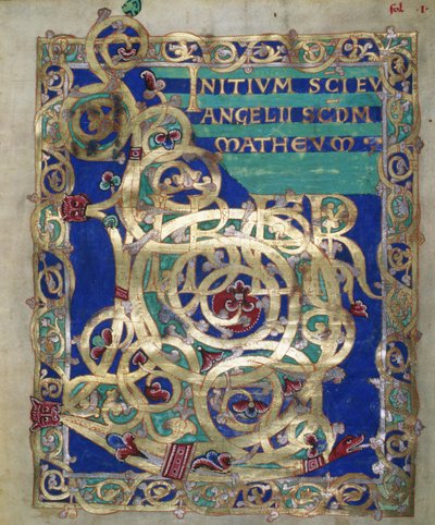 Decorated Incipit of the Gospel of St. Matthew, from The Evangeliarium of the Cathedral of Plock by German School