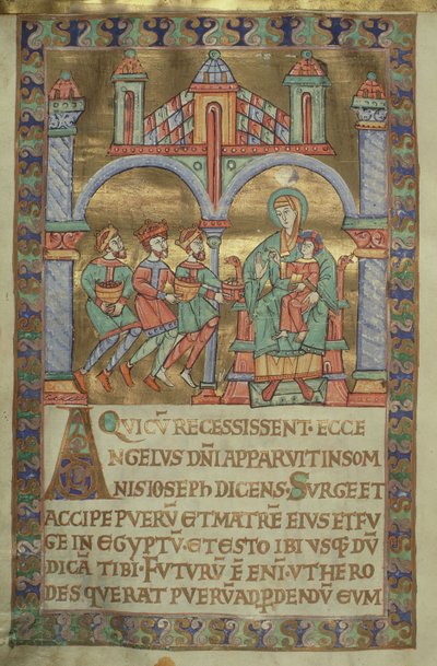 Adoration of the Magi, from The Evangeliarium of Plock Cathedral by German School