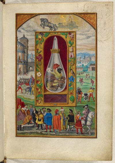 Three-headed dragon in flask, the Fourth Treatise, from 