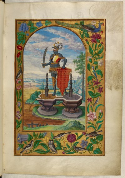Knight standing on fountains, the Second Treatise, from 