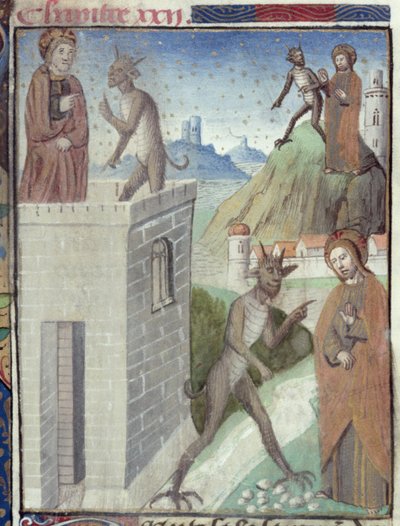 The Three Scenes of the Temptation, from Vita Christi, by Ludolf of Saxony, c.1300-7778 by German School