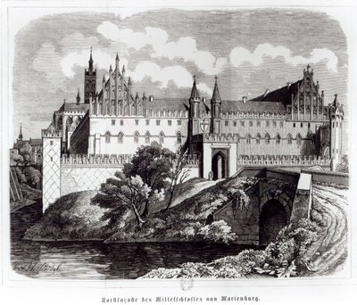North Facade of the Castle of Marienburg by German School