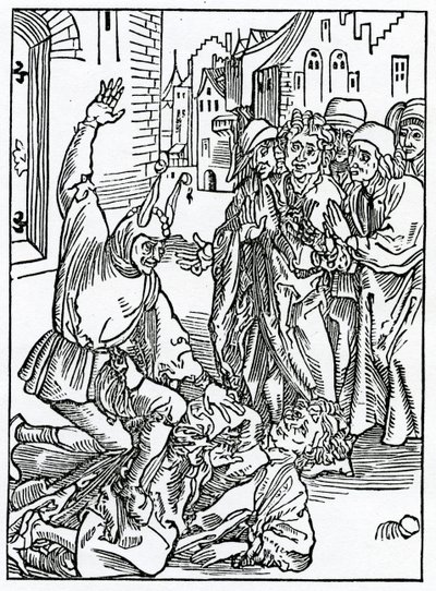 Of Brekynge and Hurtynge of Amyte and Frendshyp, Illustration from Alexander Barclay