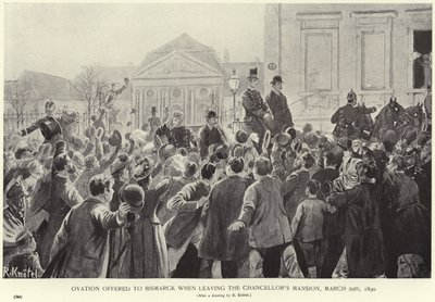 Ovation offered to Otto von Bismarck when leaving the Chancellor