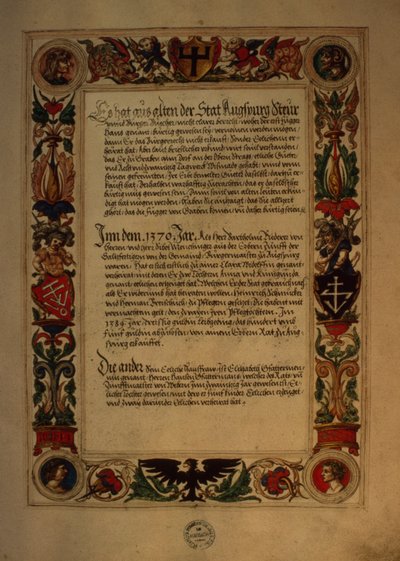Page from the Geheim Ehrenbuch des Fuggerschen Geschlechts by German School