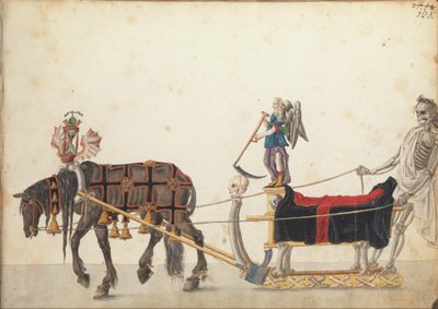 Pageant sleigh in parade by German School