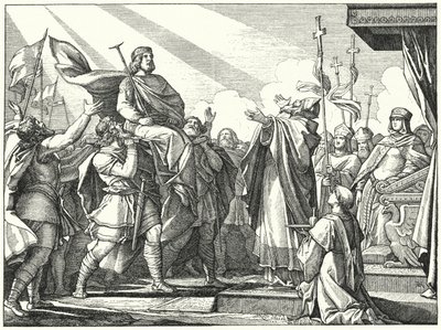 Pepin the Short proclaimed King of the Franks, 751 by German School