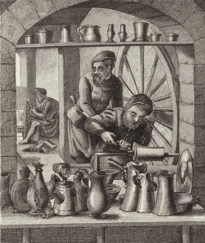 Pewterer by German School