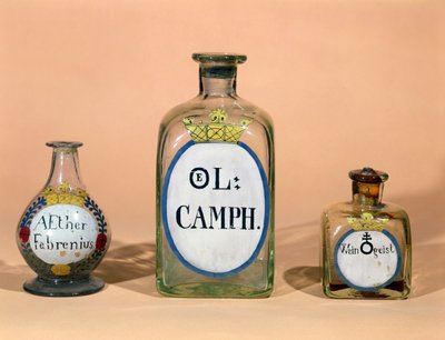 Pharmaceutical jars for Camphor and Spirit of Wine by German School