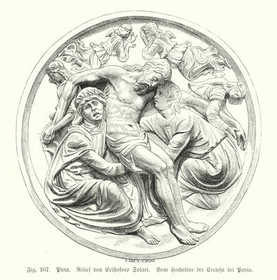 Pieta, Relief by Cristoforo Solari from the High Altar of the Certosa di Pavia, Italy by German School