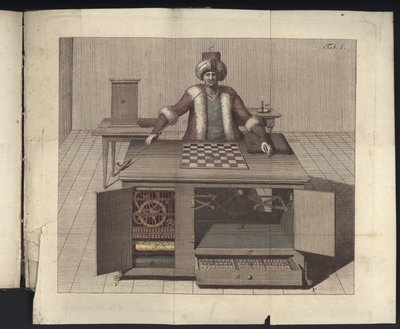 Plate I from Uber den Schachspieler des Herrn von Kempelen und dessen Nachbildung, Leipzig und Dresden: Joh. Gottl. Breitkopf, 1789 by German School