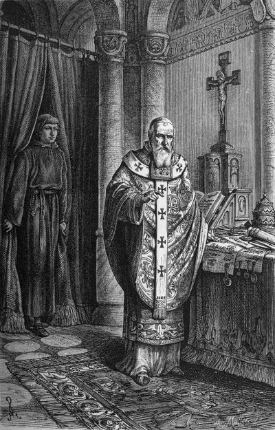 Pope Clement IV (Gui Foucois or Coots or Foucault, late 12th century-1268). Engraving in 