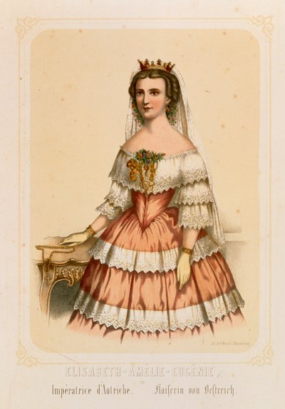 Portrait of Elizabeth of Bavaria, Empress of Austria, Printed by Fr. Wentzel, Wissembourg, 1860 by German School