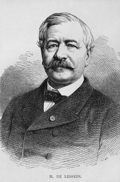 Portrait of Ferdinand Marie de Lesseps, from LEgypte by Georg Moritz Ebers, 1881 by German School