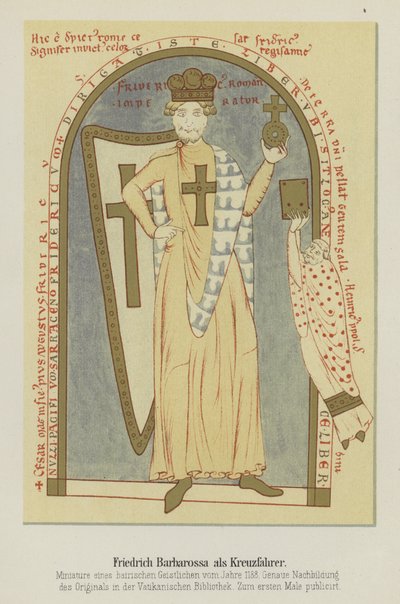 Portrait of Frederick Barbarossa, Holy Roman Emperor, as a Crusader, 1188 by German School