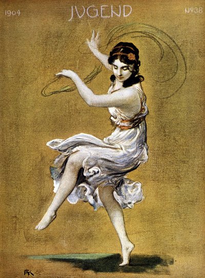 Portrait of Isadora Duncan dancing (American dancer of Irish origin) by German School
