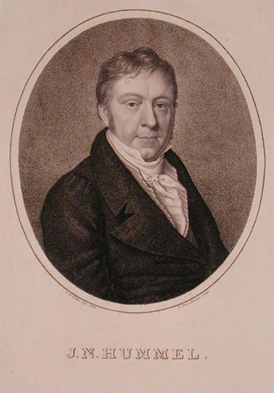 Portrait of Johann Nepomuk Hummel, Engraved by F. Fleischmann by German School