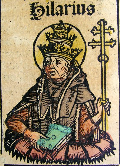 Portrait of Pope Hilarius, published in the Nuremberg Chronicle by German School