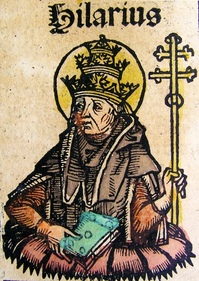 Portrait of Pope Hilarius, published in the Nuremberg Chronicle, 1493 by German School