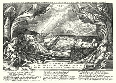 Portrait of the Dead King Gustavus Adolphus of Sweden by German School