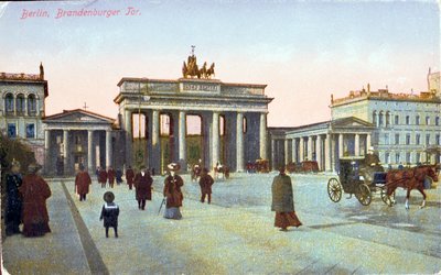 Postcard depicting the Brandenburg Gate in Berlin, pre 1914 by German School