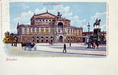 Postcard depicting the Semper Opera House, Dresden, c.1900 by German School