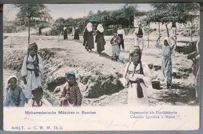 Postcard depicting young Muslim women in Bosnia, 1904 by German School