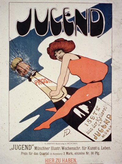 Poster advertising Jugend, illustrated Weekly Magazine for Art and Living, Munich, 1897 by German School
