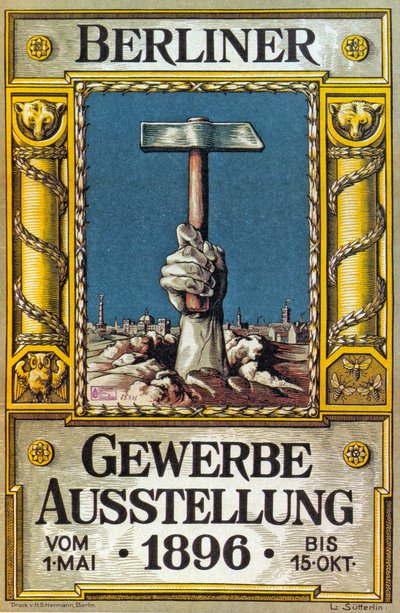 Poster for the Industrial Exhibition in Berlin, Germany, 1896 by German School