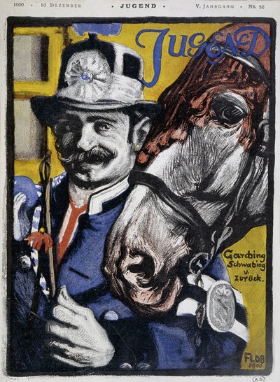 Postillion: Coachman and His Horse - in "Jugend" by German School