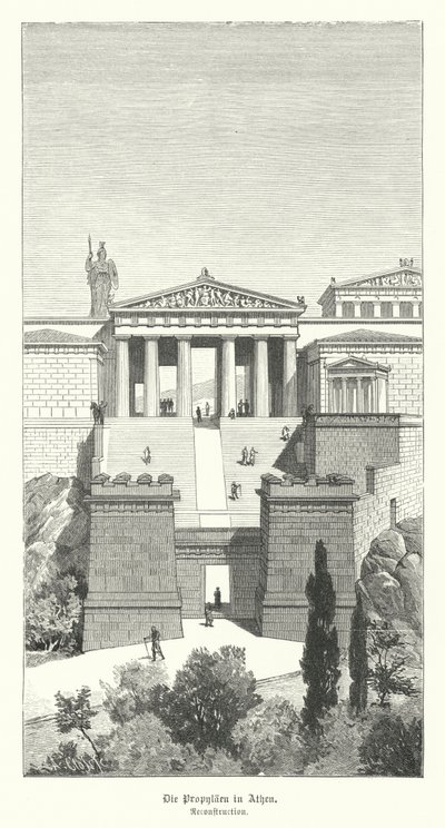 Propylaea, entrance to the Acropolis of Athens, Ancient Greece by German School