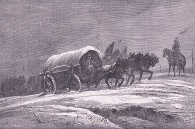 Prussian field post in the snow, Cassells History of the War between France and Germany published by Cassell and Company Limited, c.1890 by German School