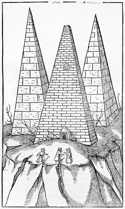 Pyramids of Egypt, Illustration from Cosmographie Universelle by Sebastien Munster, Basel, Published 1554 by German School