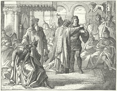 Reconciliation of the Holy Roman Emperor Henry VI and Richard the Lionheart by German School