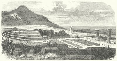 Remains of the ancient Roman theatre at Tusculum by German School