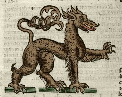 Representation of a fantastic creature. Xilography taken from Sebastien Munster