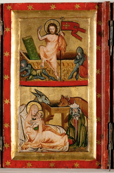 Resurrection and sleeping guards, top by German School