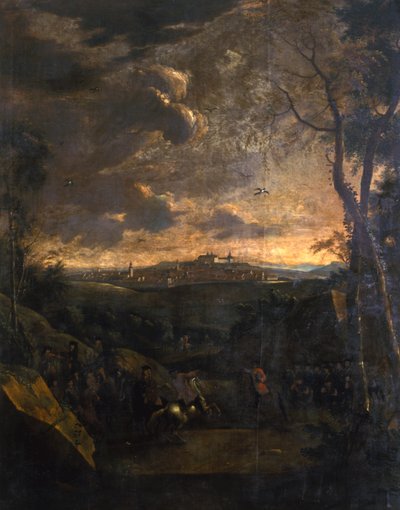 Rider Before a View of Gotha and Friedenstein Castle by German School