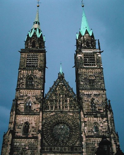 Rose window on the West Facade of St. Lorenzkirk by German School