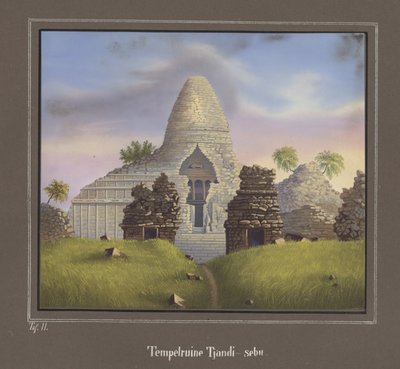 Ruin of the Temple Tjandi-Sebu, Pl.II from Topographischer und Naturwissenschaftlicher Atlas zur Reise durch Java, by Dr.Fr.Junghuhn, Magdeburg 1845 by German School