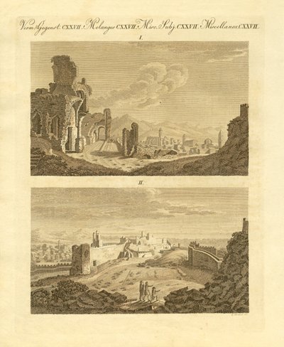 Ruins of the old town Sagunto in Spain by German School