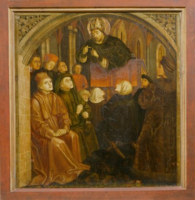 Saint Ambrose preaching in Milan, from the Altarpiece of Saint Augustine, c.1480 by German School