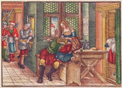 Samson and Delilah, from the Luther Bible, c.1530 by German School