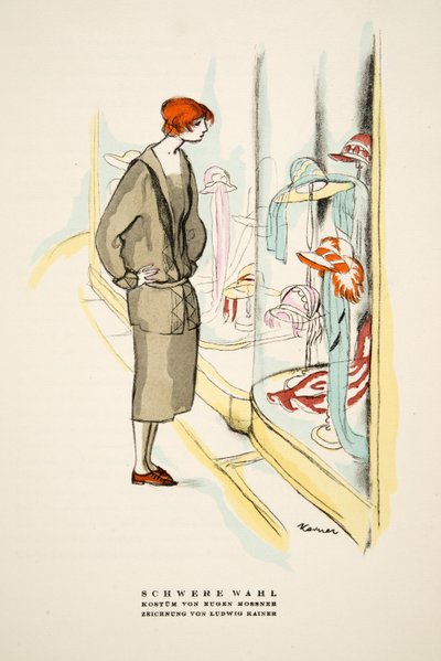 Schwere Wahl, Outfit by Eugen Mossner, from Styl, pub. 1922 by German School