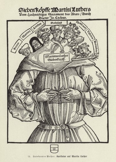 Seven Heads of Martin Luther by German School