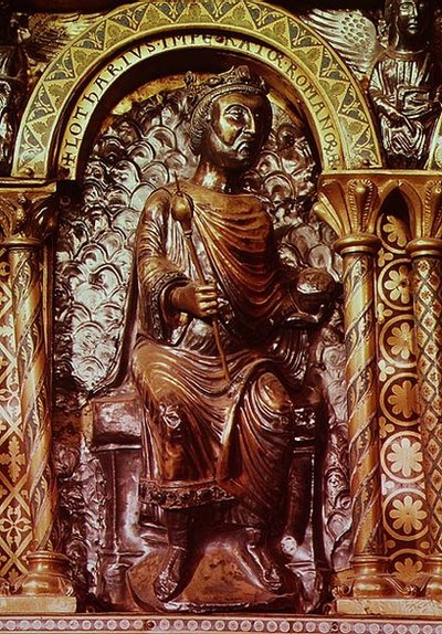 Shrine of Emperor Charlemagne (742-814), (detail) by German School