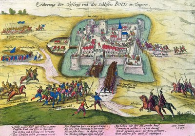 Siege of the Castle of Tata in 1597 by German School
