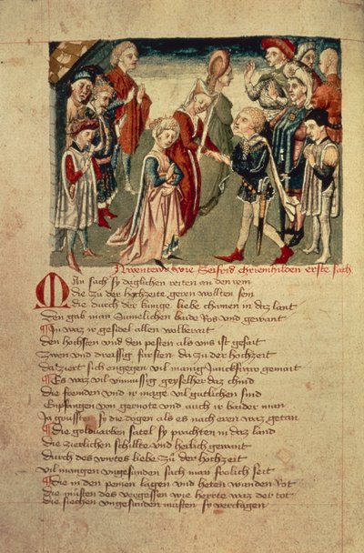 Siegfried sees Kreimhild for the first time, from the 