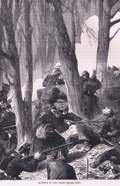 Skirmish in the woods before Metz, Cassells History of the War between France and Germany published by Cassell and Company Limited, c.1890 by German School